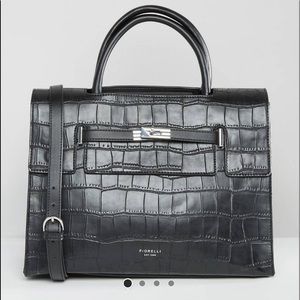 ✨Fiorelli Women's Black Harlow Moc Croc Tote
